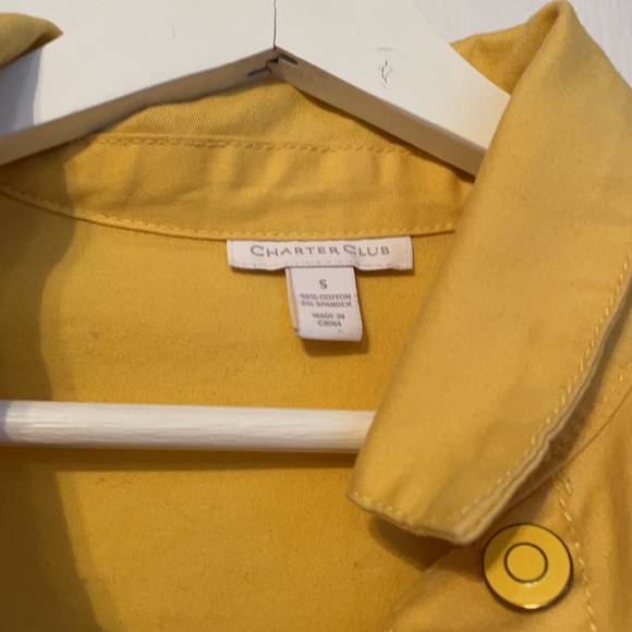 Charter Club Yellow Button Up Jacket Small Women’s - Picture 2 of 4